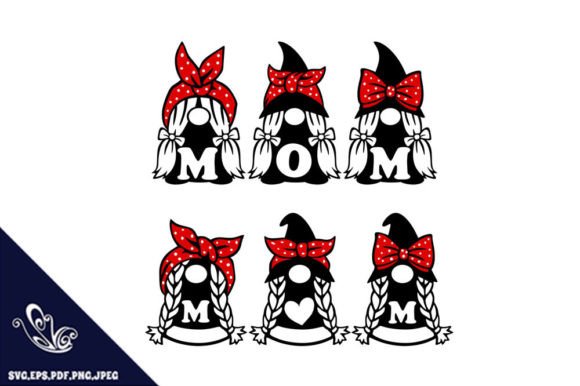 Charming Gnome Mom SVG Design for Embroidery